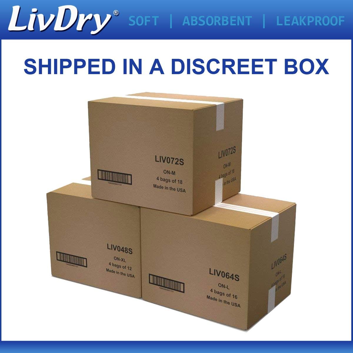 LivDry XXL Overnight Adult Diapers for Women and Men, Incontinence Underwear, XX-Large, 48-Pack