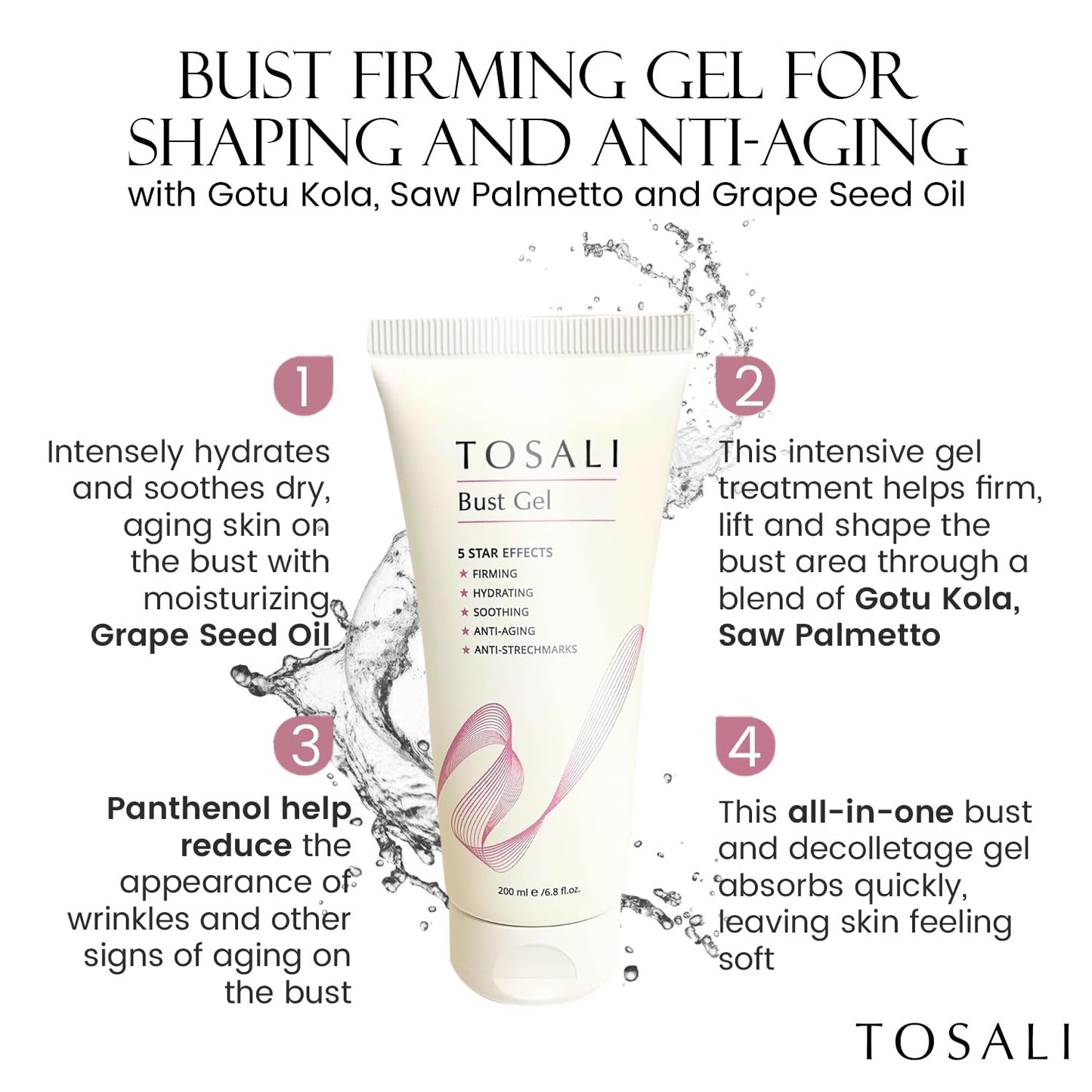 Breast Enhancement Cream 6.8 fl oz - Breast Firming and Lifting Cream with Gotu Kola, Grape Seed Oil & Saw Palmetto, Neck Firming and Skin Tightening Formula for Fuller & Firmer Breasts