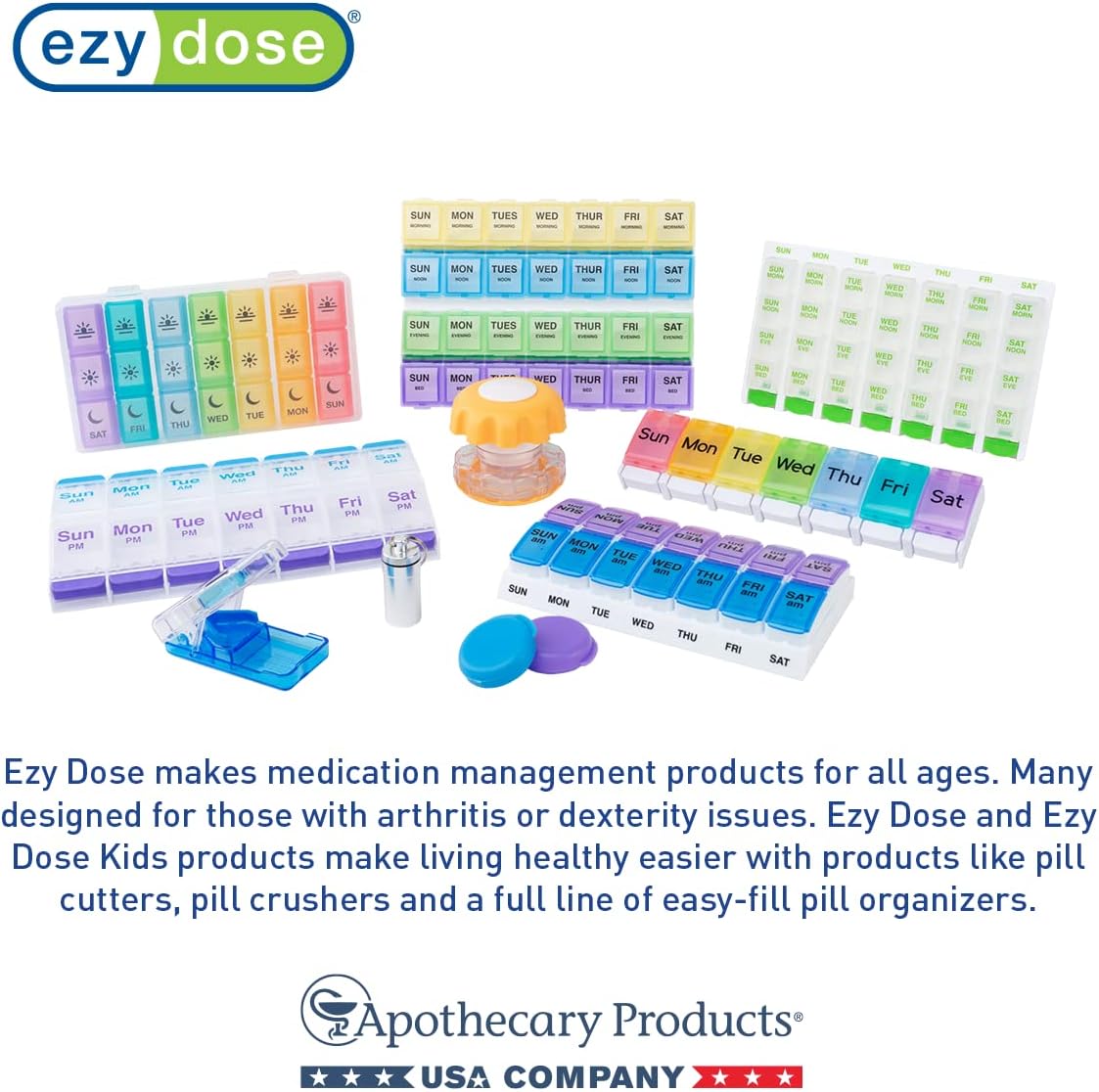 EZY DOSE Crush Pill, Vitamins, Tablets Crusher and Grinder, Effortlessly Crushes Medications into Fine Powder, Features Storage Compartment, Durable, Easy-to-Use Design, Purple, Small, BPA Free