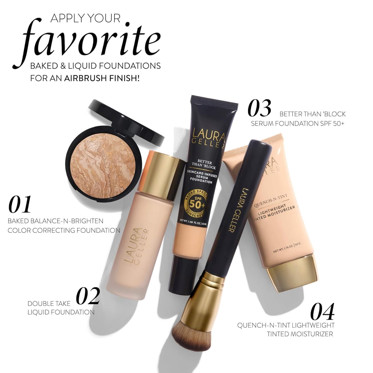 LAURA GELLER NEW YORK Full Coverage Foundation Blending Brush for All Face Makeup & Foundation