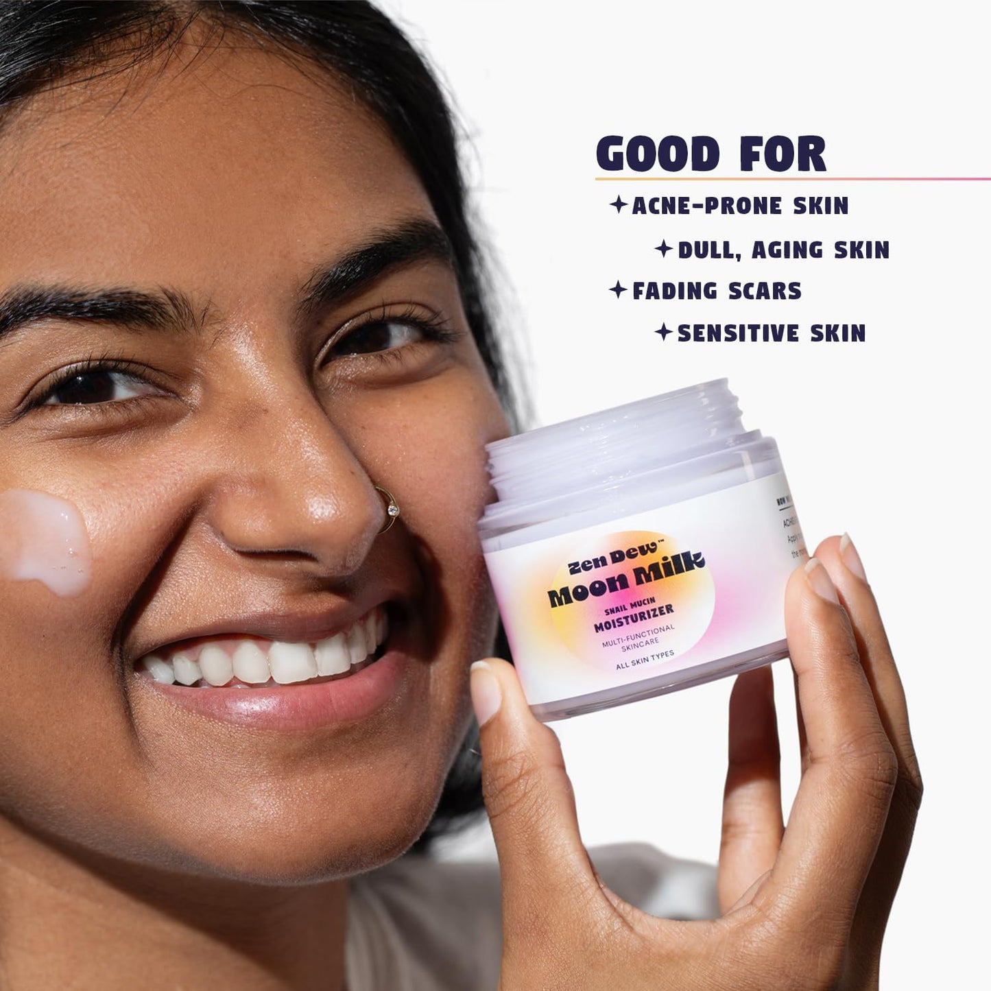 Moon Milk Snail Mucin Moisturizer Gel Cream 3.52 Oz - Blue Light Skin Defense - Korean Snail Mucin Serum Cream that Replenishes Moisture & Leaves Skin Brighter, Plumper, Soothed & Smooth - 2 Pack