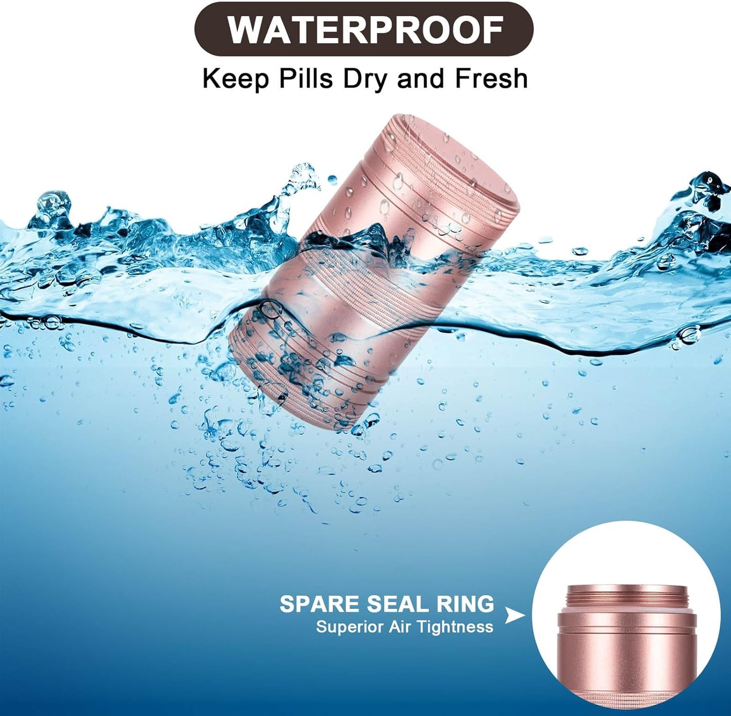 Pill Case Pill Box 2 Times a Day - Metal Portable Pill Container Daily Medicine Pill Holder for Purse, Medicine Organizer for Vitamin/Fish Oil/Supplements, 1 Pack Pill Box Pink