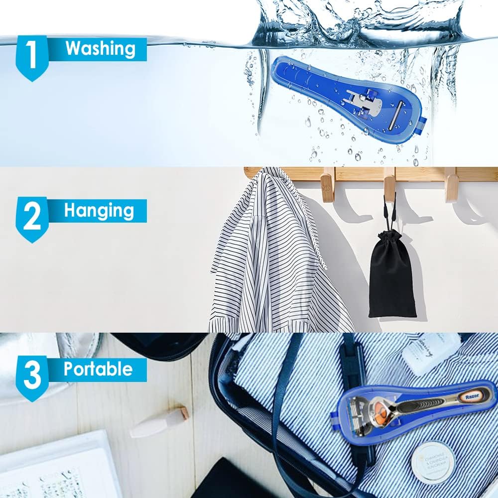 Razor Case Compatible with Gillette Proglide Fusion Men's Razor, Travel Protector Case with Carrying Bag - Blue