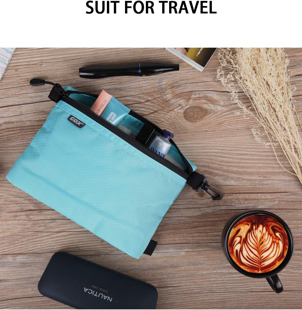 GOX Small Toiletry Bag for Men Bulk Cosmetic Bag Dopp Kit Carry On Zipper Pouch Organization Nylon Small Packing Sack Waterproof