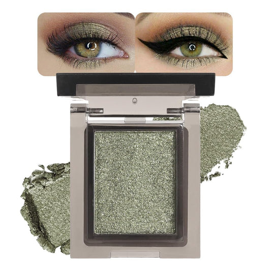 Glitter Shimmer Sparkle Eye Shadow Palette Makeup for Women, Nude Gold Glitter Shimmer Metallic Holographic Iridescent Cream Iridescent Single Monochrome Eyeshadow Makeup,Vegan