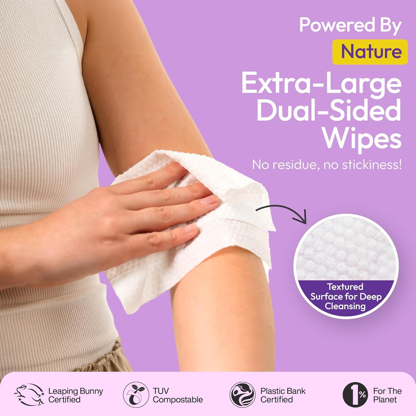 FOMIN Travel Deodorant Wipes - 50 Count - Calming Lavender and Chamomile - pH Balanced, Hypoallergenic Mini Deodorant Wipes For Women and Men - Plastic-Free, Individually Wrapped Underarm & Body Wipes