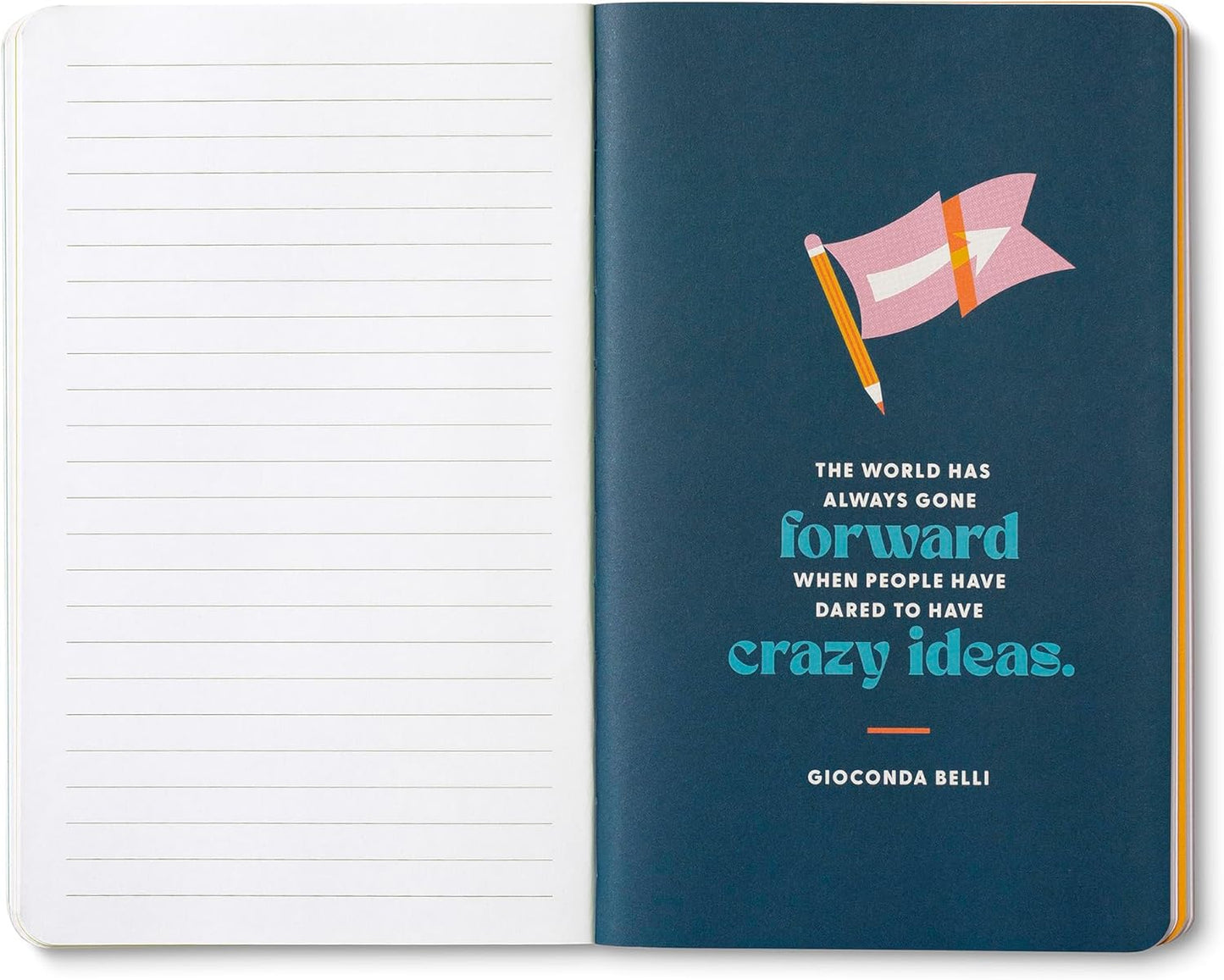 Compendium Softcover Journal – Remember, Ideas Become Things. – A Write Now Journal with 128 Lined Pages, 5″W x 8″H