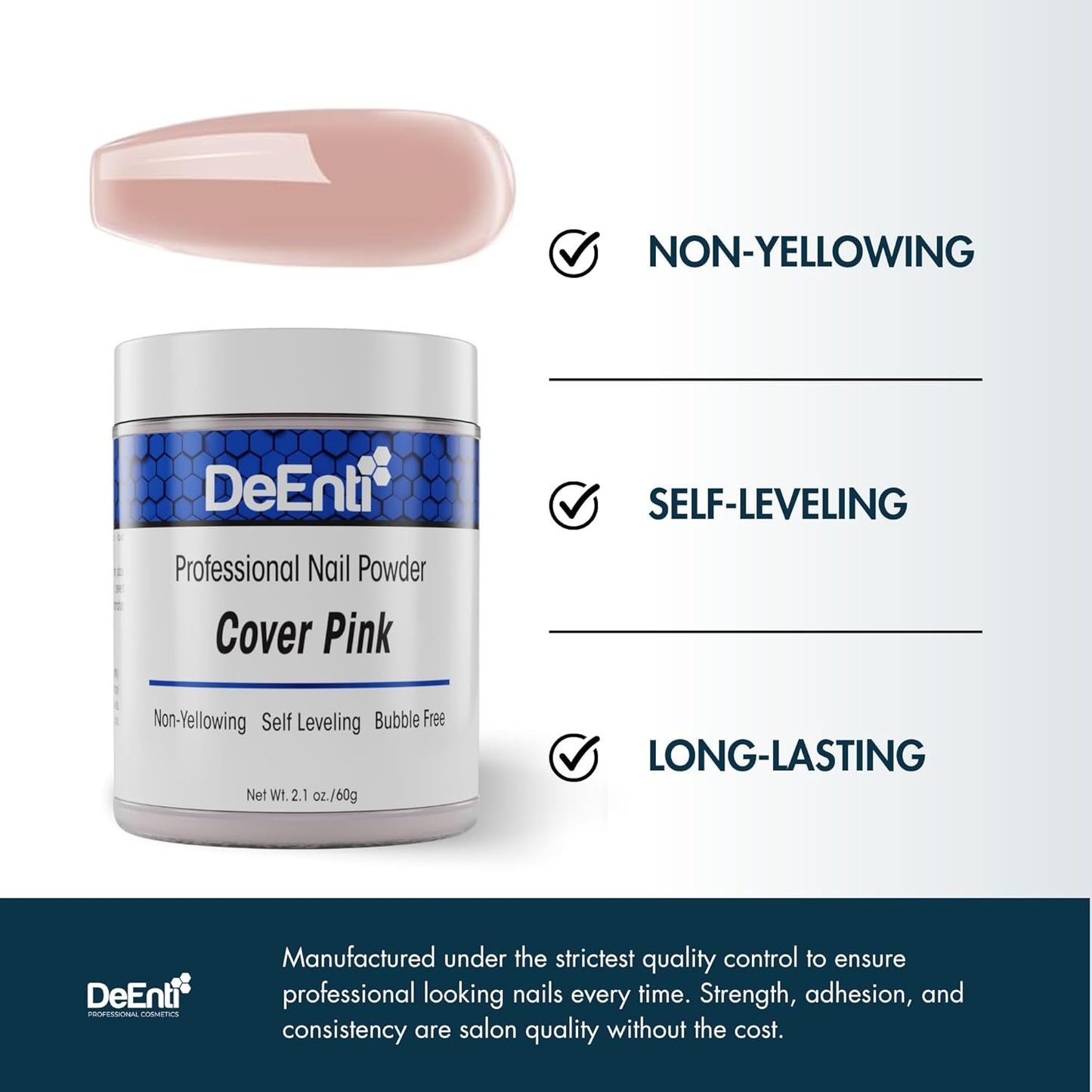 Acrylic Nail Powder, 2oz Cover Pink Acrylic Powder Dip for Nails, Long Lasting Salon Quality, Bubble Free Professional Manicures, Fake Nails, Carving & Extensions