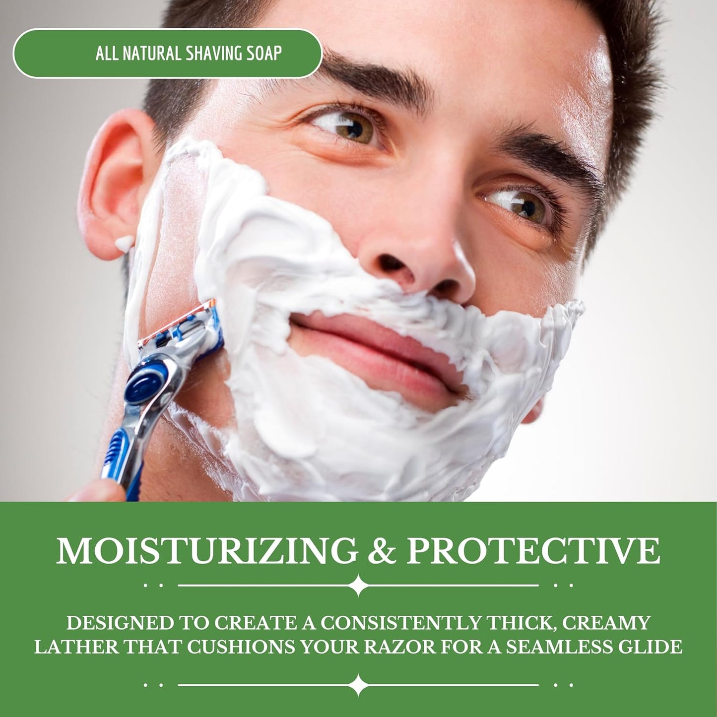 GBS Men's Shaving Soap 97% All Natural Enriched With Shea Butter and Glycerin, Creates Rich Lather Form (Bergamot)