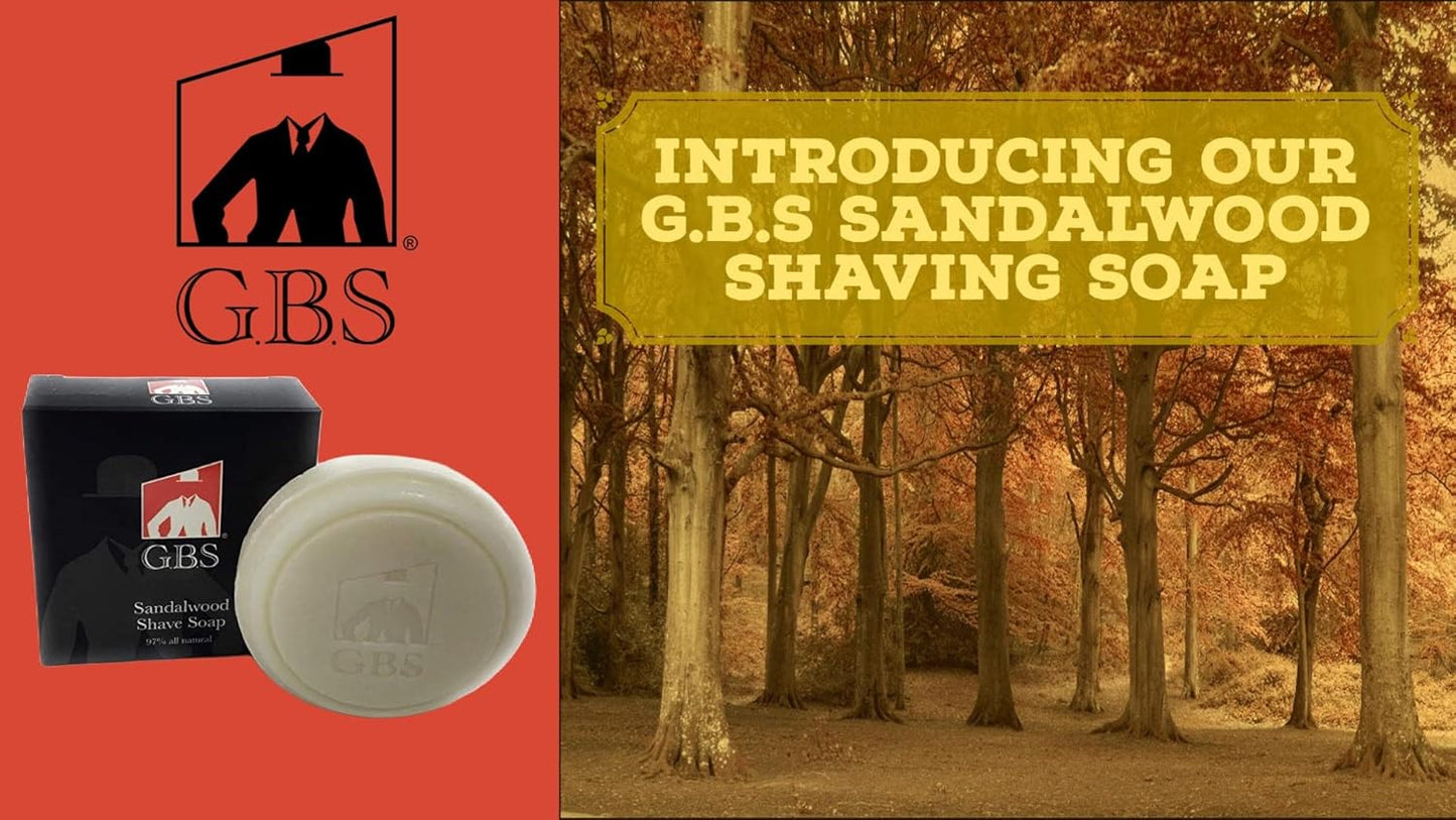 Gents Men’s Sandalwood Shaving Soap - Natural Bar with Shea Butter & Glycerin for Rich Lather, 3oz