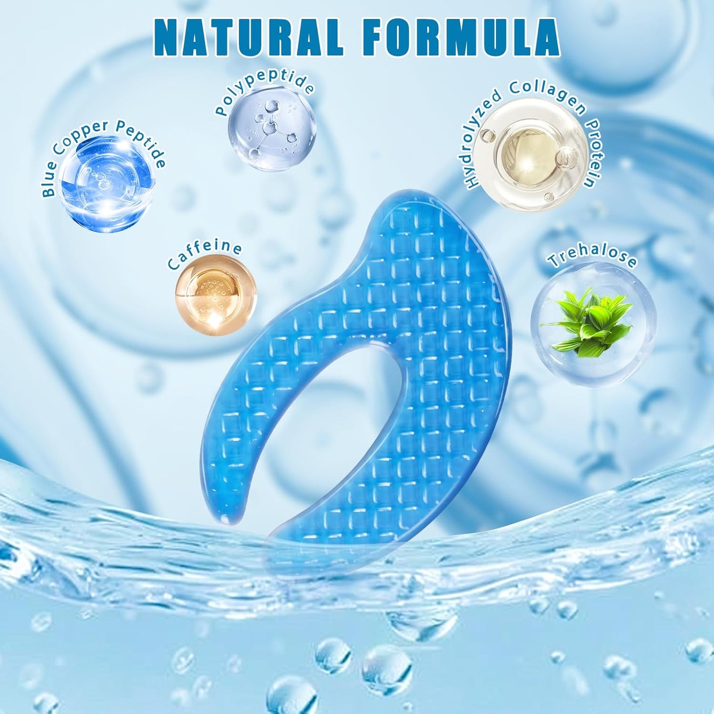 Under Eye Patchs - Blue Copper Peptide Under Eye Patches for Puffy Eyes and Dark Circles, Reduce Under Eye Bags and Smooth Wrinkles-5 Pairs