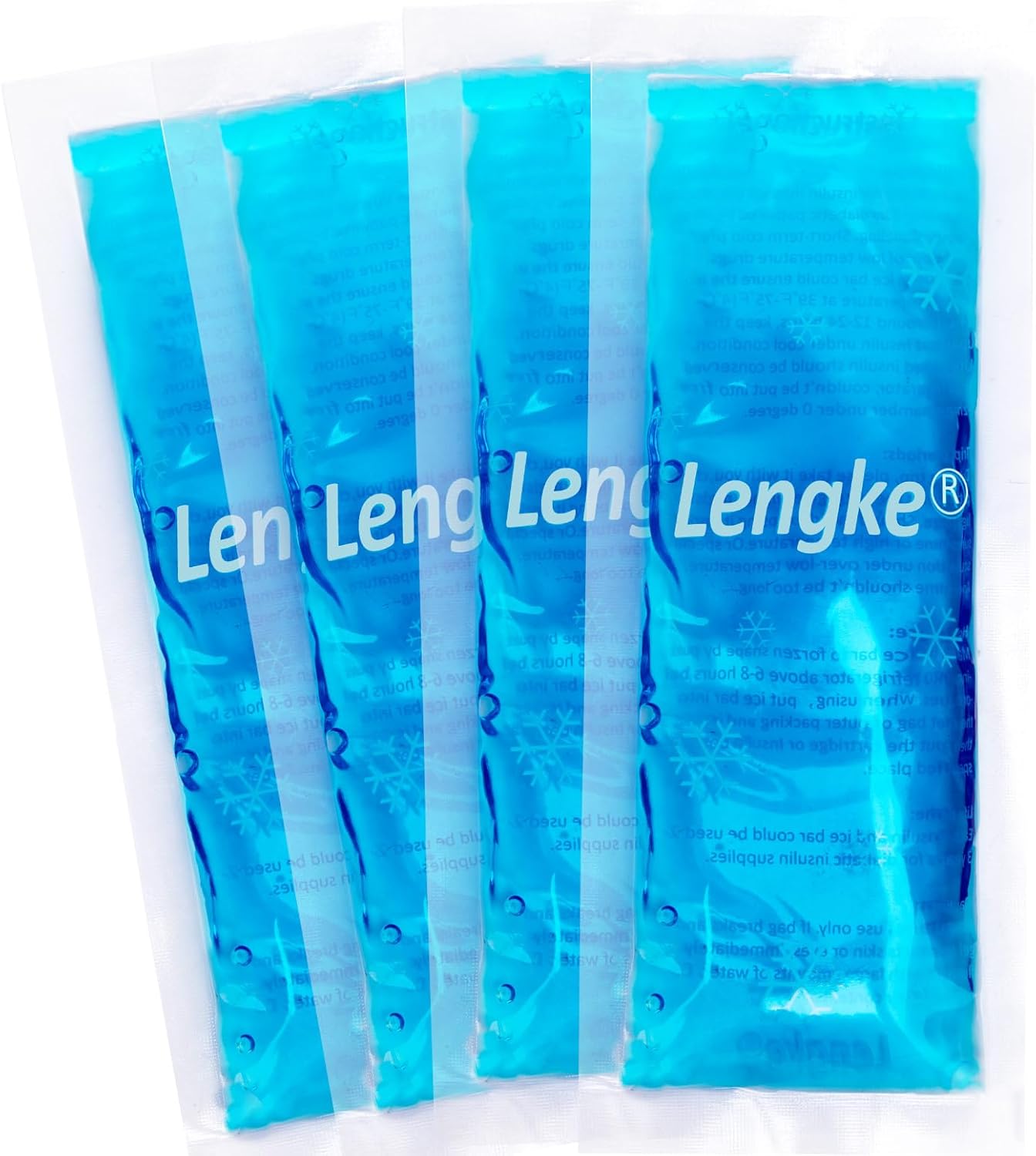 Leng Ke Ice Pack TSA Approved for Travel, Small Ice Packs, Reusable Ice Packs for Medication, Sutiable for Most Insulin Cooler Travel Case (4 Packs)
