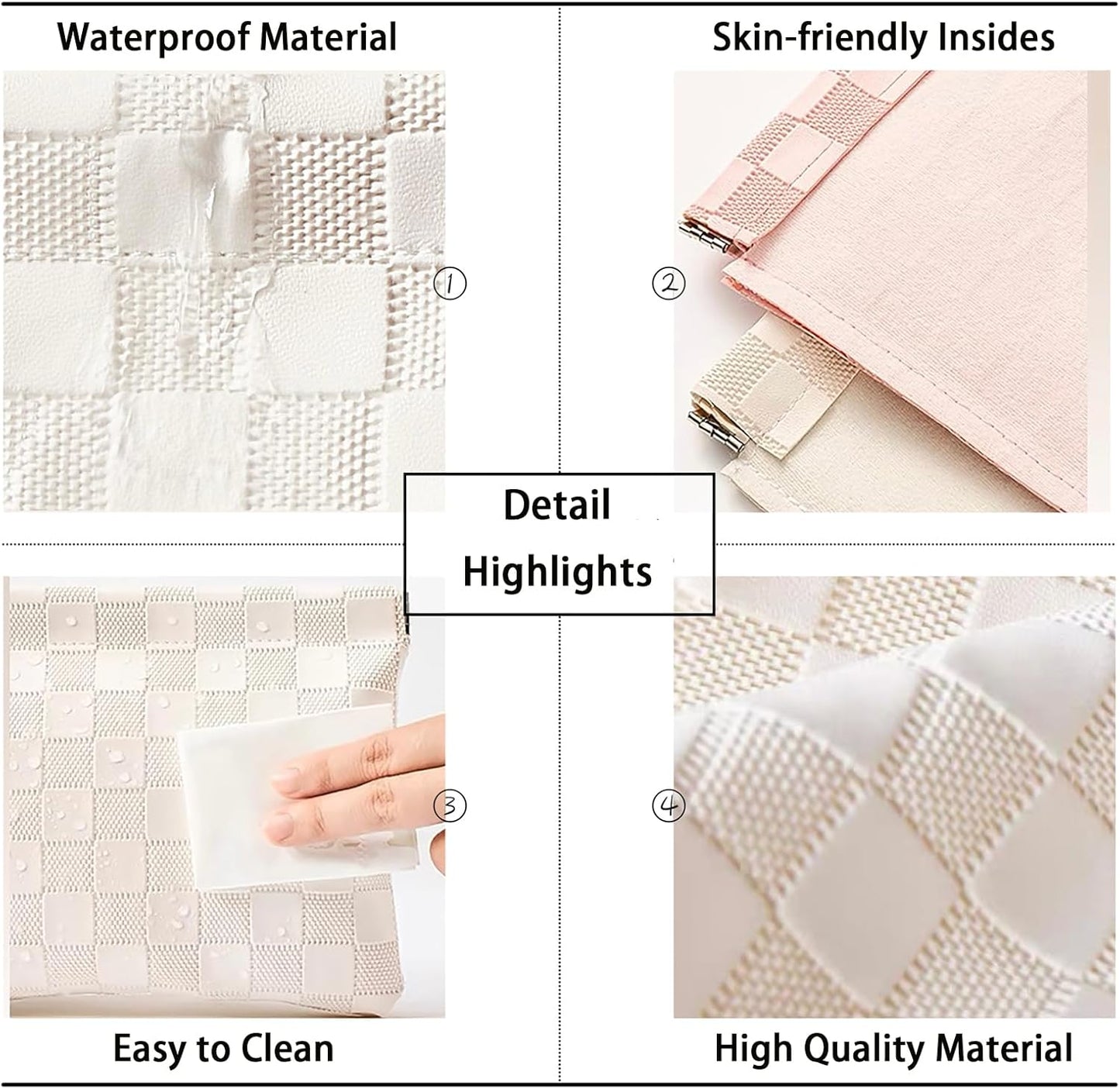 2 PCS Small Makeup Bag for Purse Waterproof Mini Cosmetic Bag for Coin Lipstick Jewelry Portable Mini Makeup Bag Set for Women Small Cosmetic Pouch Makeup Organizer White