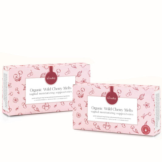 Femallay Organic Vaginal Moisturizing Suppositories – Wild Cherry 2 Pack – 100% Natural Relief for Dryness, Odor & Daily Feminine Discomfort – 14 Count + Applicator
