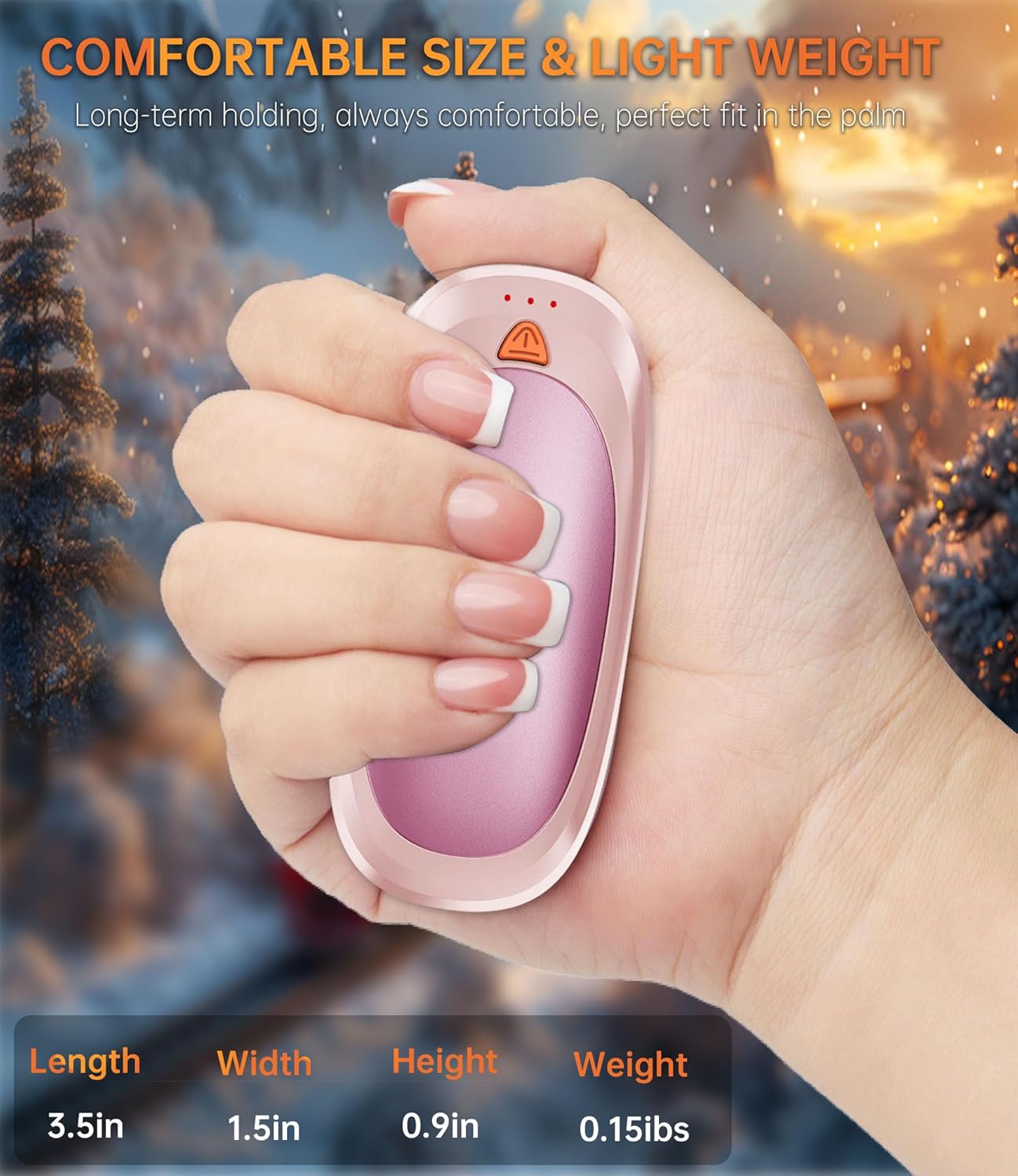 Hand Warmers Rechargeable with 10000mAh Charging Case, 2000mAh Portable Hand Warmers 2 Pack, Reusable Electric Pocket Heater for Hunting, Camping Gear, Outdoors, Gifts