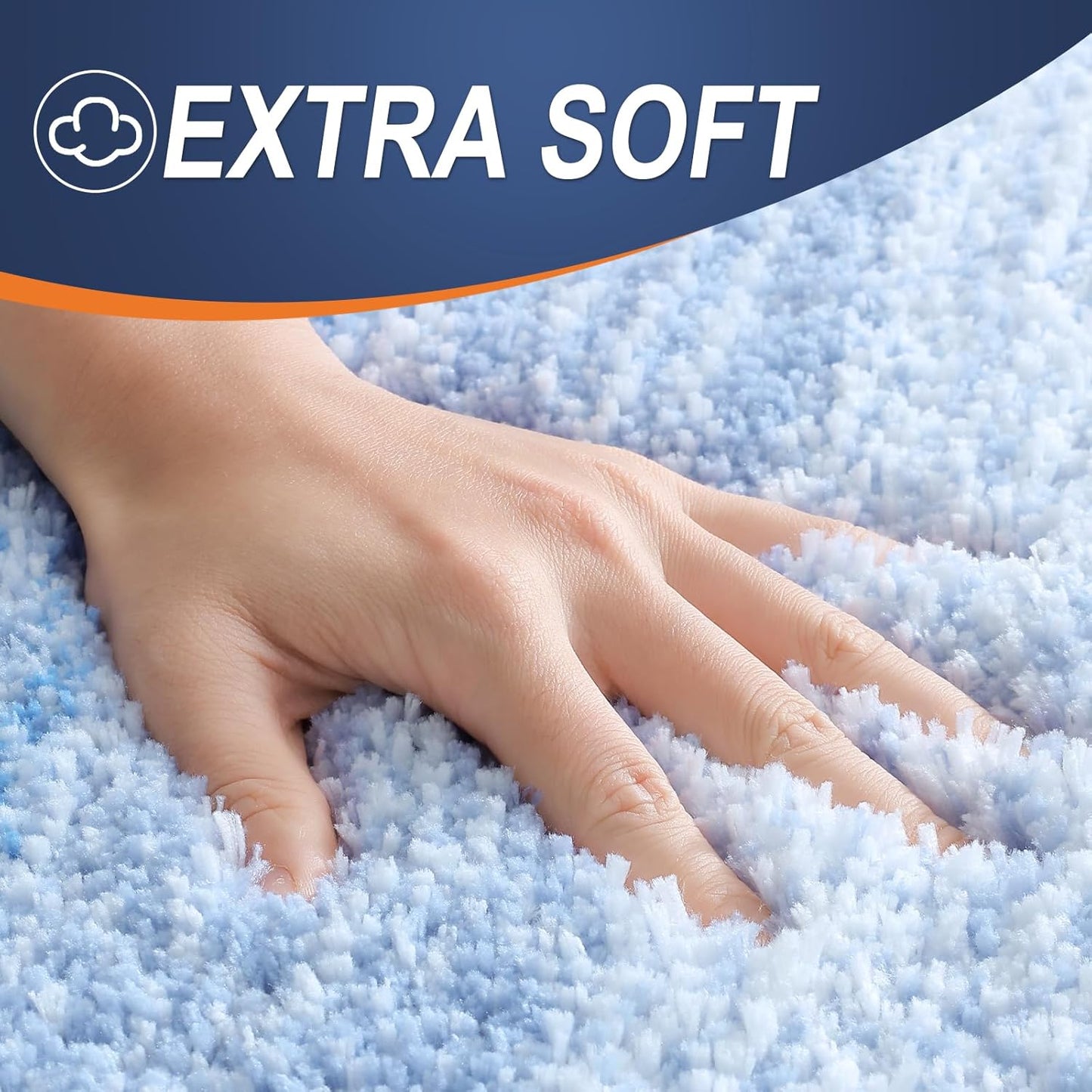 OLANLY Bathroom Rugs Mat 30x20, Extra Soft Absorbent Microfiber Bath Rugs, Rubber Backing, Quick Dry, Machine Washable Bath Mats for Bathroom Floor, Tub and Shower, Home Decor Accessories, Light Blue