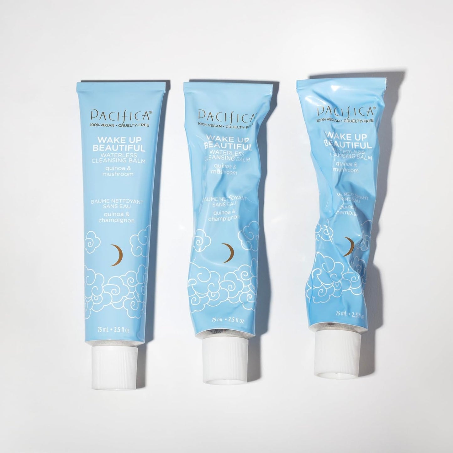 Pacifica Wake Up Beautiful Cleansing Balm & Makeup Remover - 2-in-1 Waterless Face Cleanser for Dry & Sensitive Skin, Hydrating No-Rinse Balm Dissolves Stubborn Makeup, 2.5oz