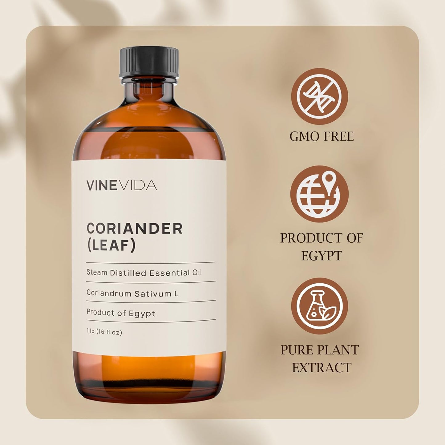 VIVEVIDA Coriander Essential Oil - Undiluted for Soap Making and Candlemaking - 16 oz Bulk Bottle