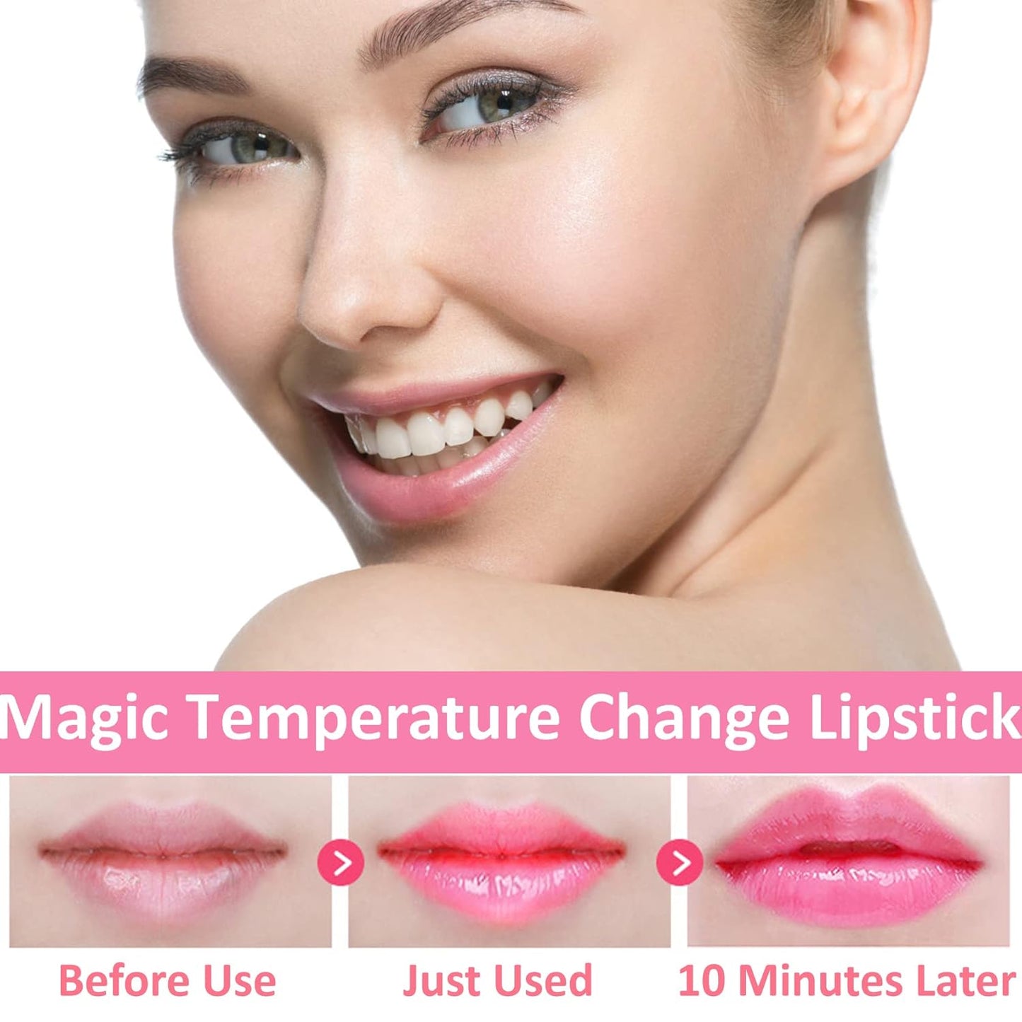 6 Pack Crystal Flower Jelly Lipstick,Magic Color Changing Lipstick,PH Clear Temperature Color Changing Lip Gloss,Lip Balm,Long Lasting Nourishing Moisturizing Lip Stick Set K