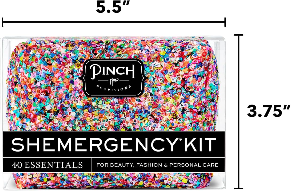 Pinch Provisions Shemergency Kit for Her, 40 Emergency Essential Items, Compact, Multi-Functional Pouch, Gift for Women, Birthday, Bachelorette Parties, and More!