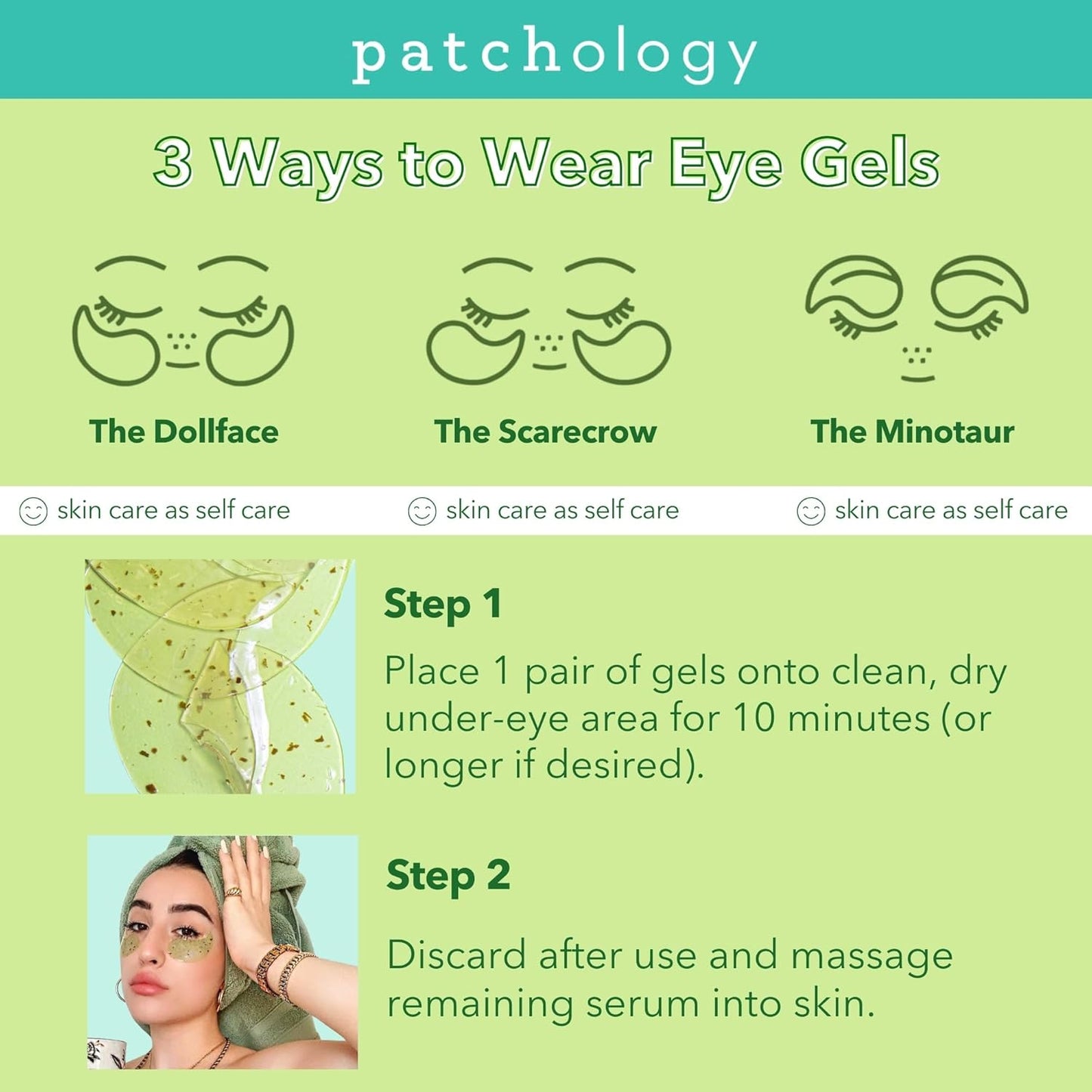 Patchology Perk Up Hydrating Under Eye Masks with Green Tea - Under Eye Patches For Dark Circles and Puffy Eyes Care, Treatment & Moisturizer - Eye Bags, Puffiness & Wrinkles Reducer (5 Pairs)