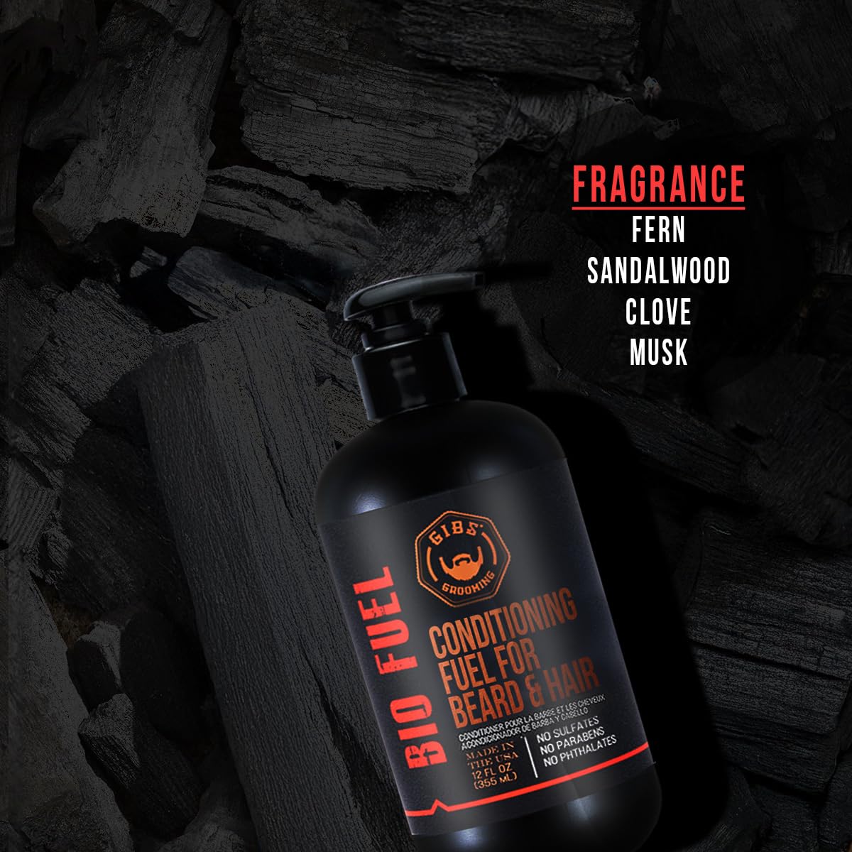 GIBS BioFuel Hair Conditioner For Men - Beard & Hair Conditioner Moisturizing, Liter, 33.8 Fl Oz (Pack of 1)