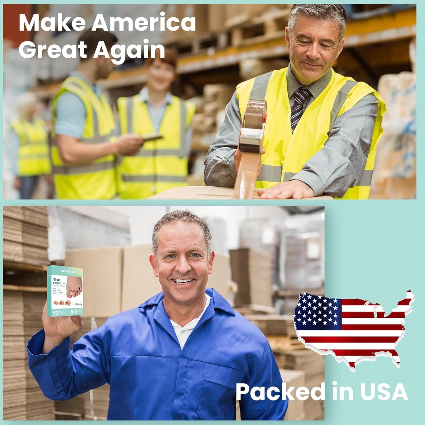 Welnove Toe Separator for Overlapping Toes - 12 PackToe Spacers for Bunions - Toe Corrector for Hammer Toes, Realign Crooked Toes - Preventing Rubbing Relieve Pressure (Medium, Beige)