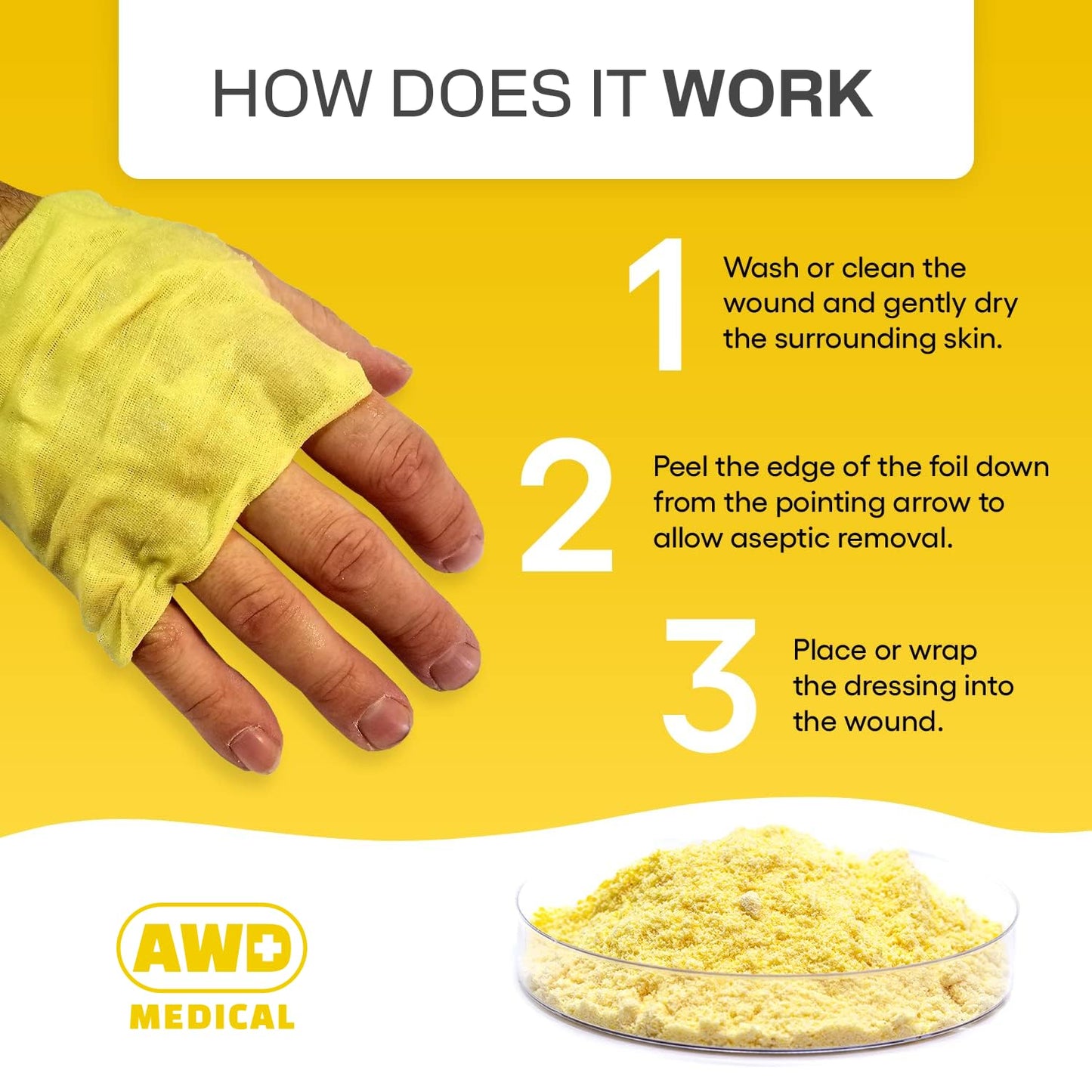 AWD Medical Xeroform Petrolatum Dressing - Non-Adhering Gauze Pad - Fine Mesh Gauze Patch Sterile - Healthcare Supplies for Wound Care, Burns, Lacerations, & Skin Grafts Aide (Box of 50) (1"x8")