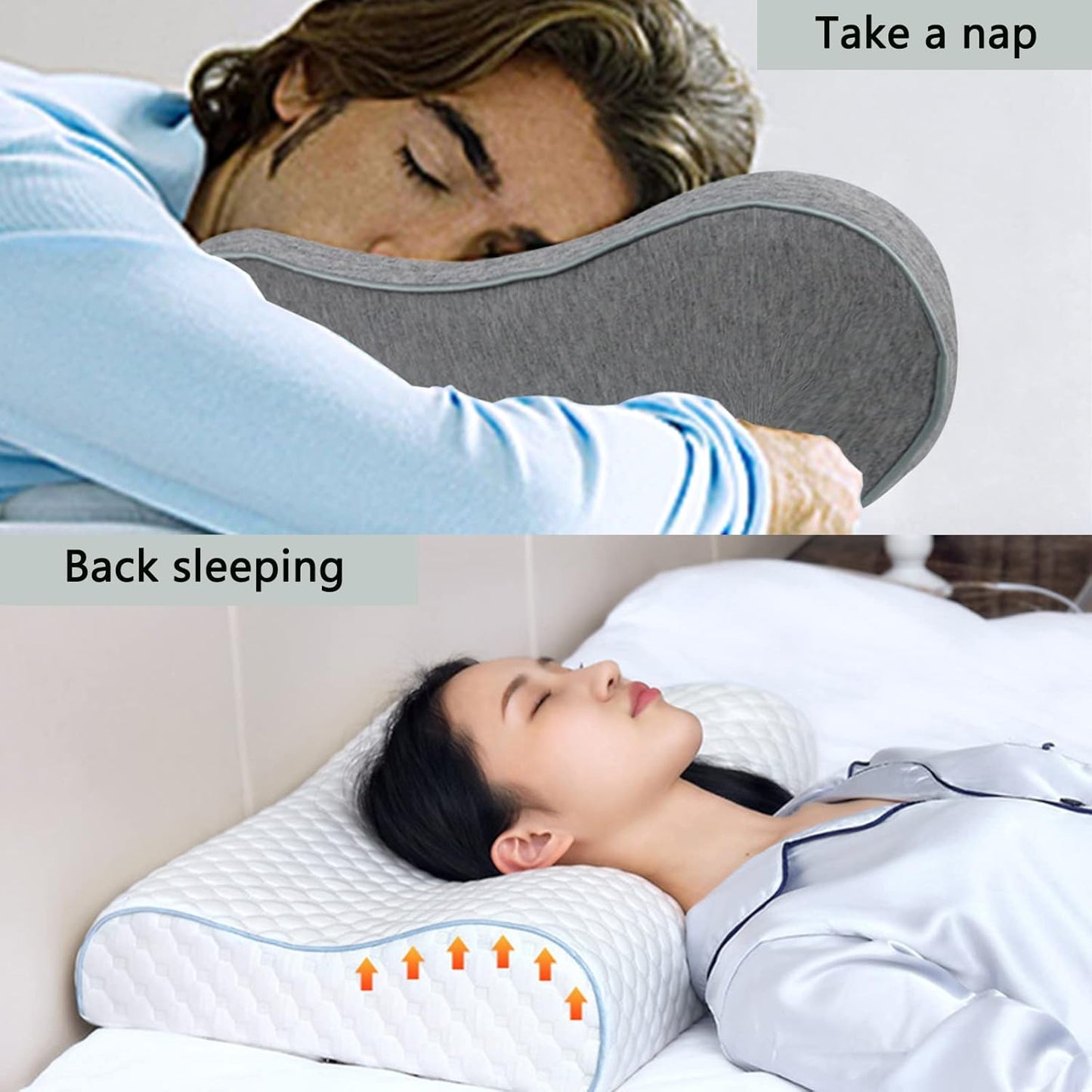 Ergonomic Travel Pillow for Neck and Shoulder Pain Memory Foam Neck Pain Pillow for Camping, Car, Airplane, Road Trips(Travel Size)