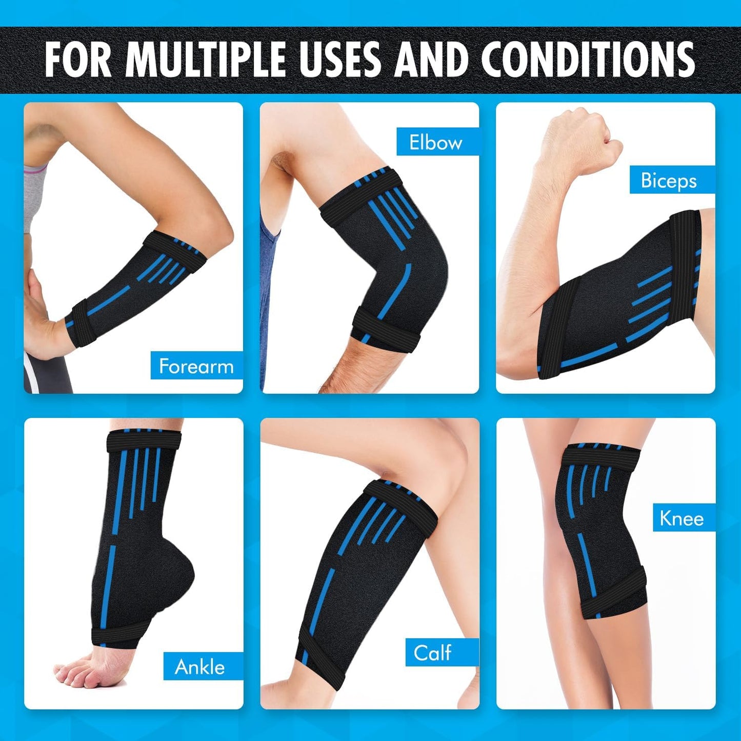 Perfect Remedy Freeze Sleeve - Hot & Cold Arm Ice Pack Wrap Compression - Tennis Elbow Cold Pack Compression for Support in Injuries - Ice Sleeve for Knee, Elbow (Large-X Large)