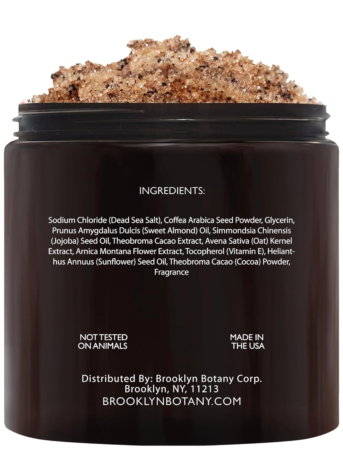 Brooklyn Botany Arabica Coffee Body Scrub - Moisturizing and Exfoliating for Body, Face, Hand, Foot - Fights Stretch Marks, Fine Lines, Wrinkles - Great Gifts for Women & Men - 10 oz