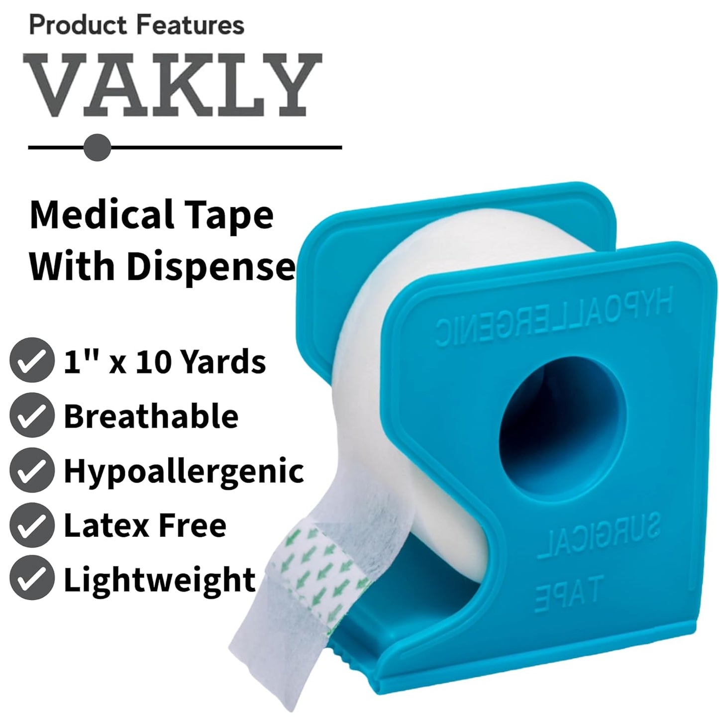 Paper Medical Tape with Dispenser 1" x10 Yards for Medical First Aid [ Lightweight Breathable Microporous Adhesive Latex Free Hypoallergenic Bandage and Wound Dressing Tape (4)