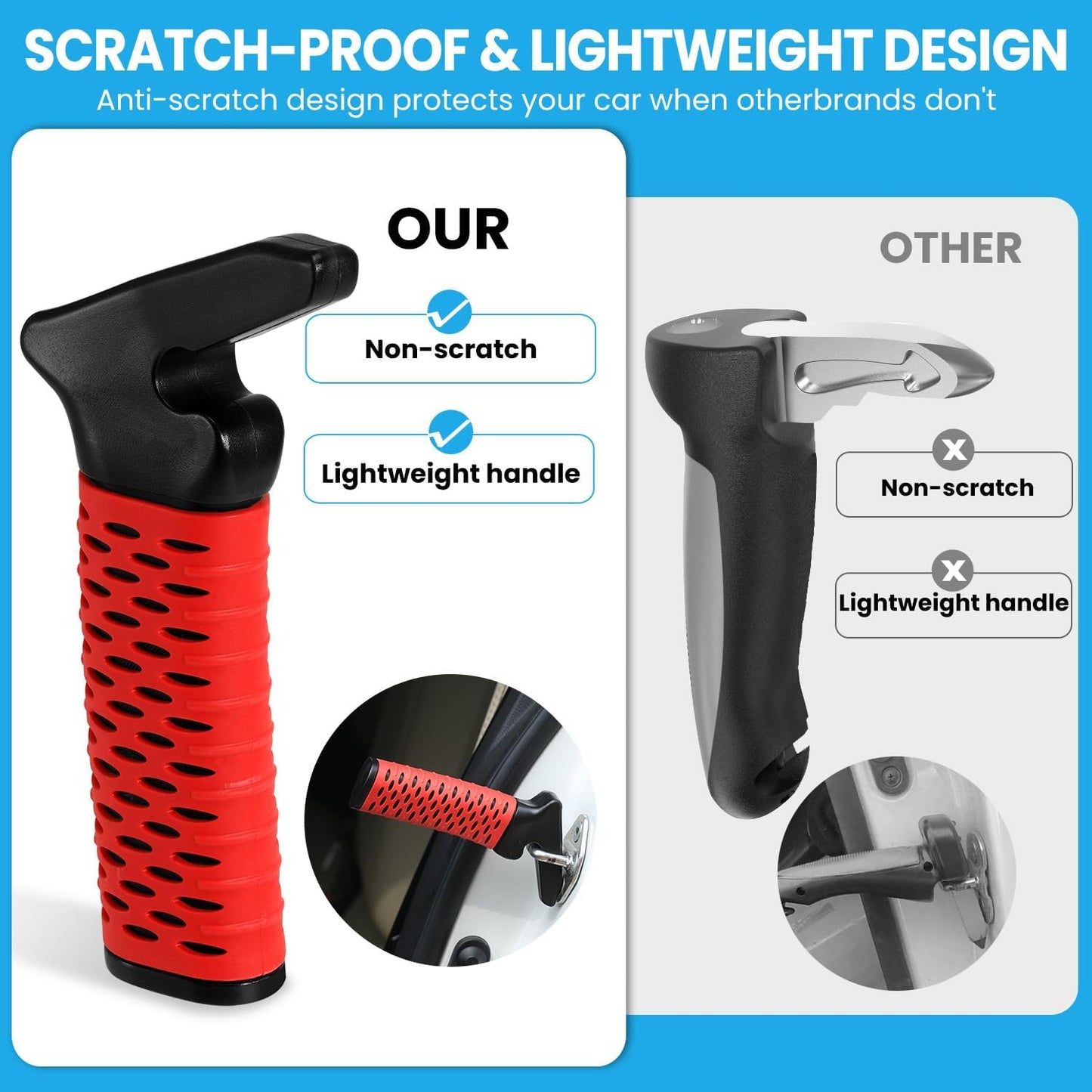 Car Door Handle for Elderly, Car Handle Assist Support Handle, Portable Mobility Aids for Getting Out of Car, Auto Grab Cane for Seniors and Handicapped, 2 Pack