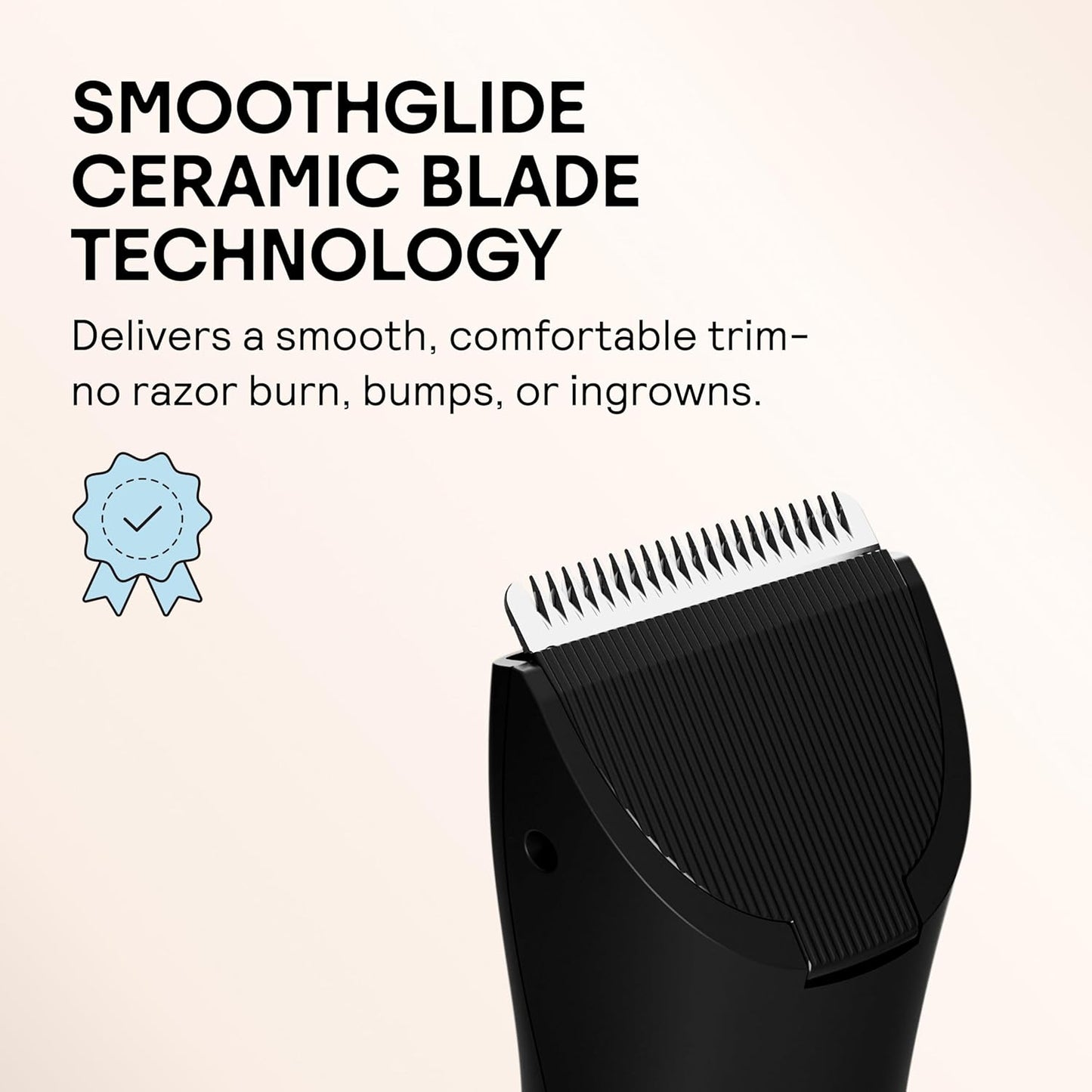 MERIDIAN The Trimmer Original - Body Hair Trimmer for Men, Electric Shaver for Pubic Hair, Chest, Legs & Bikini, Waterproof & Rechargeable, Onyx