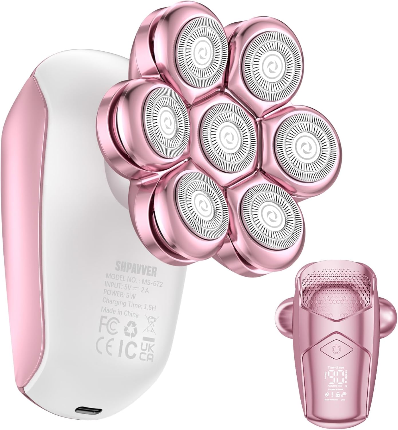 SHPAVVER Electric Razors for Women Legs: Rechargeable Body Shaver - Waterproof Wet Dry Hair Remover - Trimmer for Lady Face Underarms Pubic