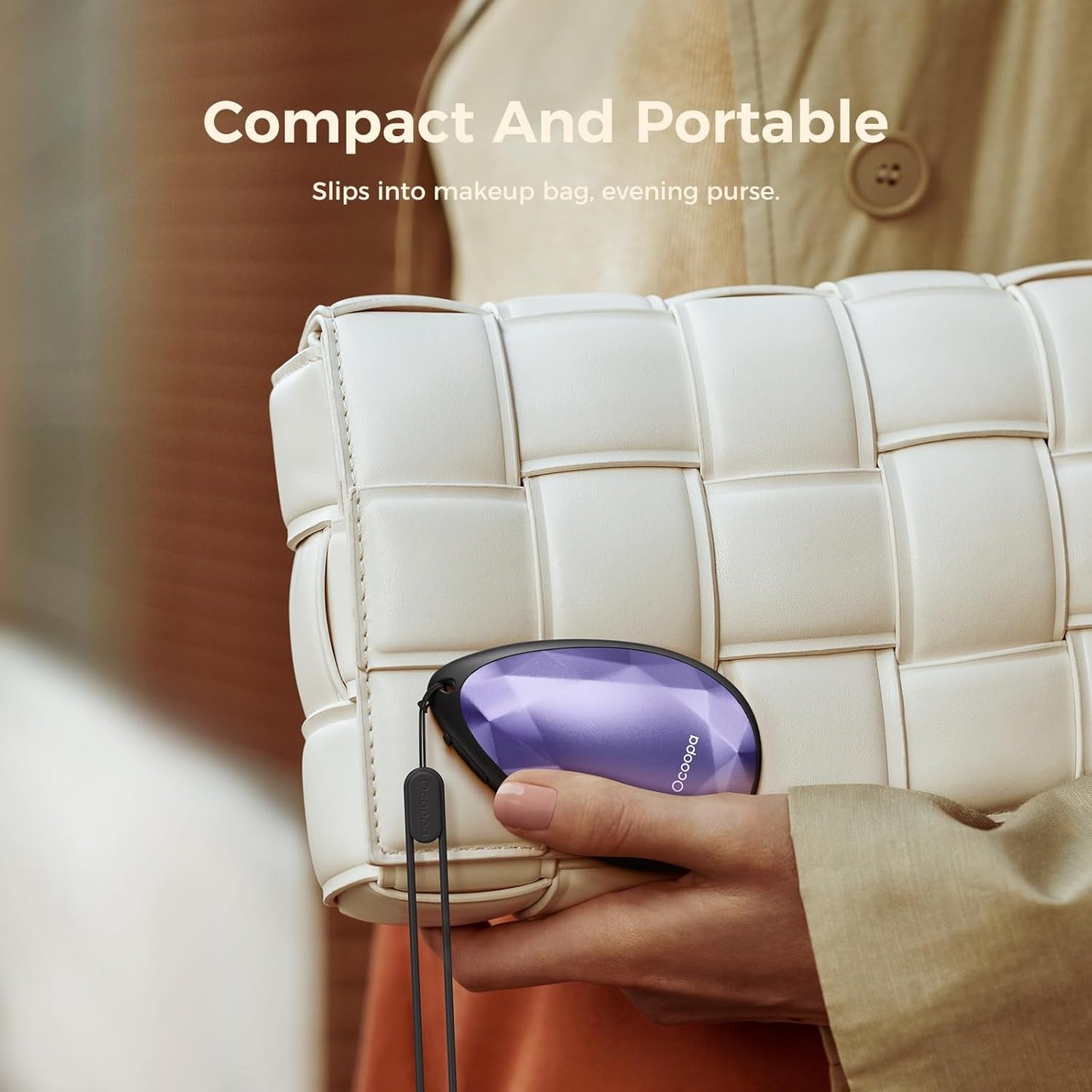 OCOOPA Women Rechargeable Hand Warmers 2 Pack, Portable, Stylish, Diamond-Shape Magnetic Electric Handwarmer, Reusable Pocket Heater, 2025 Tech Gifts for Christmas, Raynaud, Hiking, Camping, UT4 Rare