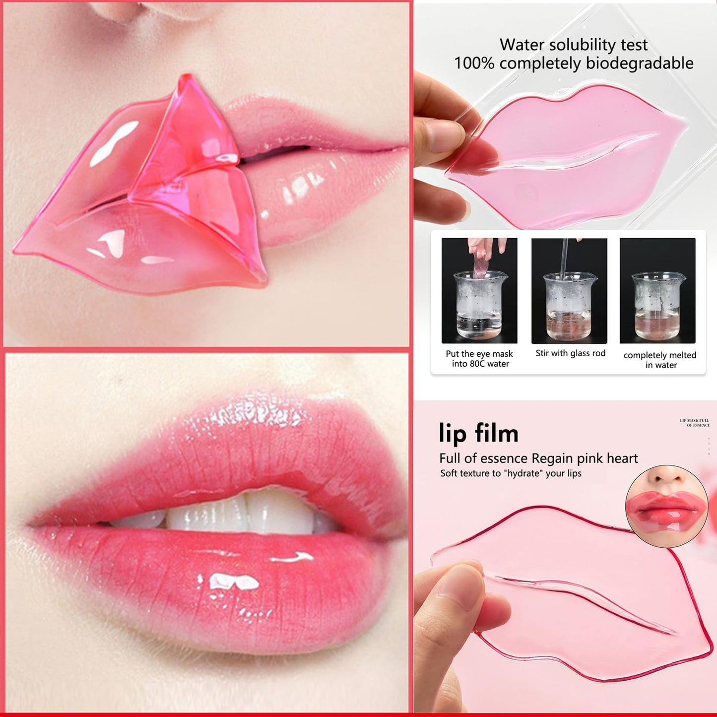 20 Pairs 24k Gold Eye Mask & Lip Mask, Collagen Eye Patches for Puffy Eyes, Effectively Moisturizing Anti-Wrinkles Eye Masks for Puffiness and Dark circles