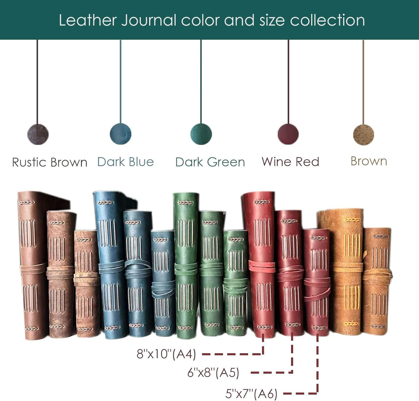 Brown Notebook Journal - Best Genuine Cool Leather Journaling for writers A5 Size Diary 6.2x8.5 Inch,Notepad For Man and Women, Vintage,Gifts,Work,Traveler,Personal