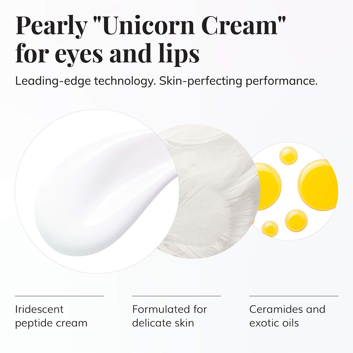 Le Mieux Eye & Lip Cream - Anti Aging Eye and Lip Moisturizer, Peptide-Infused Treatment for Visible Wrinkles & Fine Lines with Kukui Nut Oil & Ceramide, No Parabens or Sulfates (0.5 oz / 15 ml)