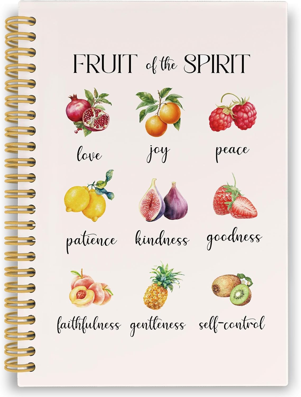 XPH Fruit of The Spirit Christian Spiral Notebook, Bible Verse Journaling Notebooks for Note Taking, Religious Hardcover Journal for Writing 160 Pages 5.5 x 8.3 Inch, Christian Gifts for Women men