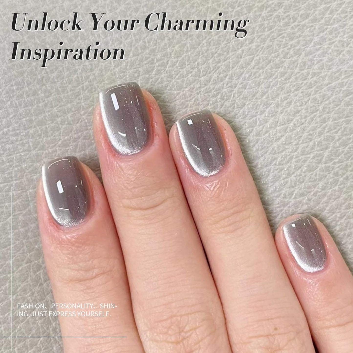 Born Pretty Cat Magnetic Eye Gel Nail Polish, Gray Moonlight Cat Magnetic Gel, Glass Shiny Effect Gray Soak Off Nail Art Salon Manicure Home Gift 15ml