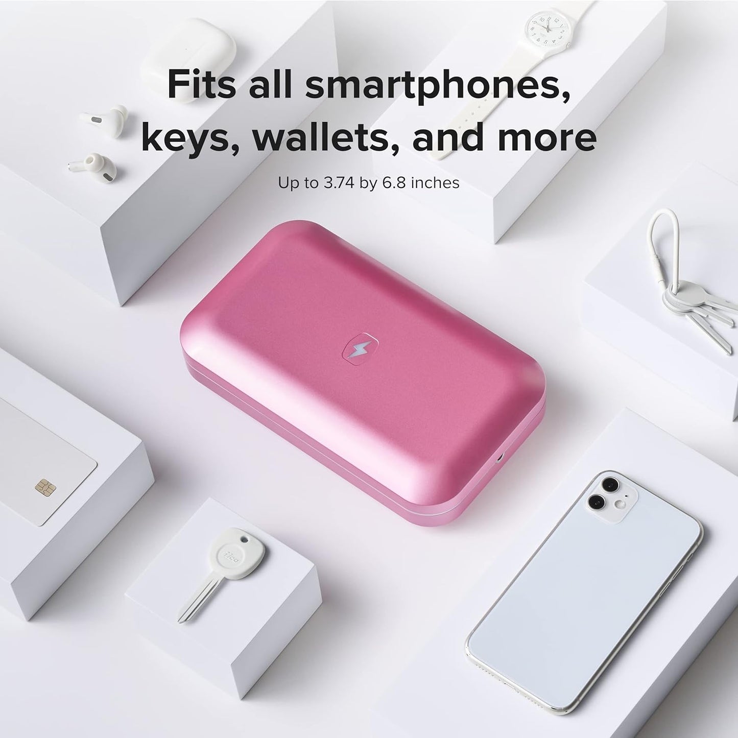 PhoneSoap 3 UV Cell Phone Sanitizer and Dual Universal Cell Phone Charger | Patented and Clinically Proven UV Light Sanitizer | Cleans and Charges All Phones - Orchid