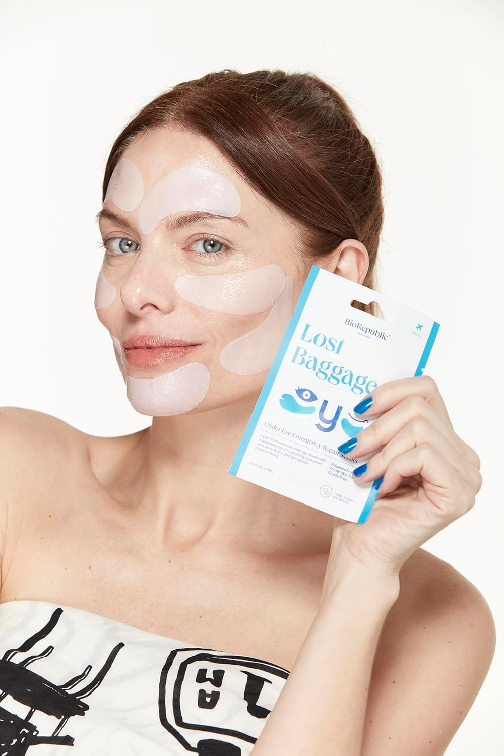 BioRepublic Lost Baggage Under Eye Emergency Repair Mask | Reduces Appearance of Lines, Bags, and Dark Circles Under Eyes | Organic Biocellulose Masks for Moisturization | Box of 10 (3)