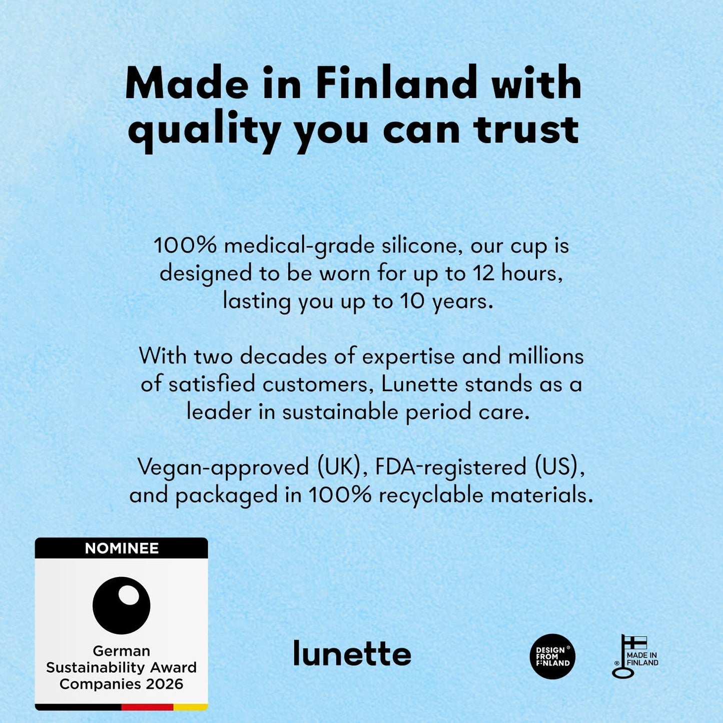 Lunette Menstrual Cup – Best Reusable Period Cup – Wear for 12 Hours and Reuse up to 10 Years, Orange Size 1 for Light to Moderate Flow