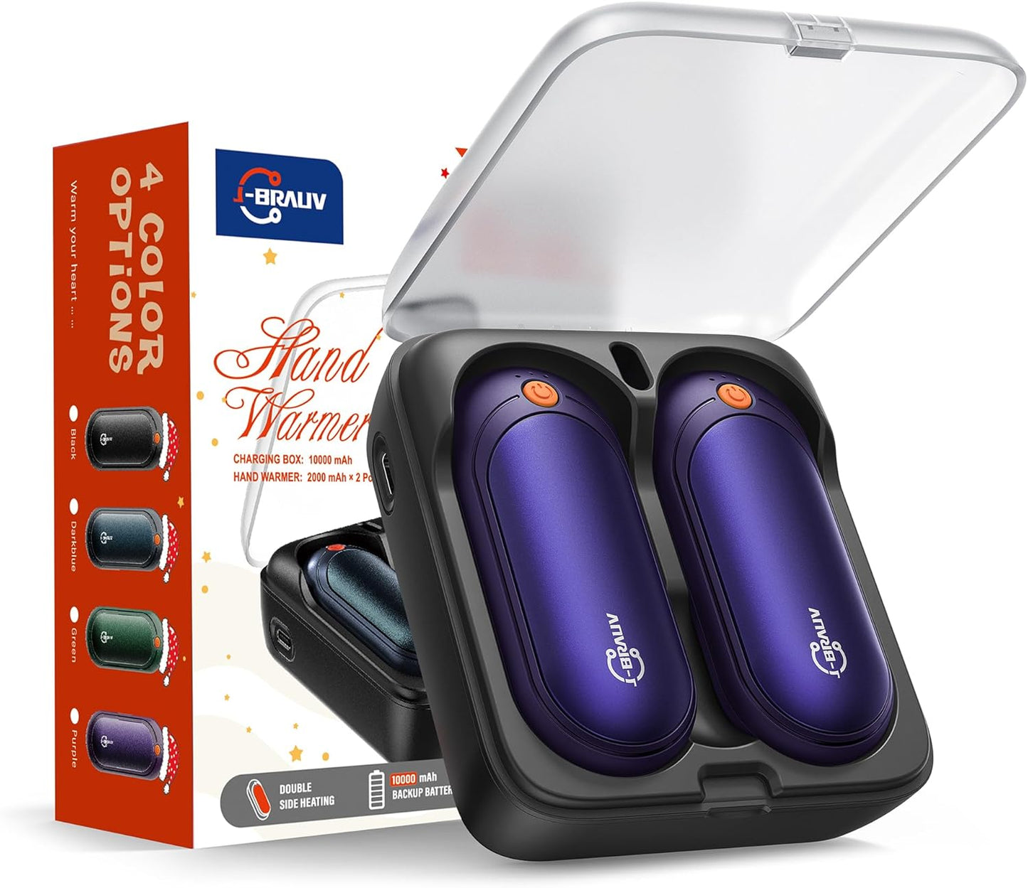 Hand Warmers Rechargeable 2 Pack, 14000mAh Electric Hand Warmers, Smart Chips 24Hrs Long Safe Heat, Portable Pocket Heater, Gifts for Christmas, Outdoor, Golf, Hunting, Camping Accessories