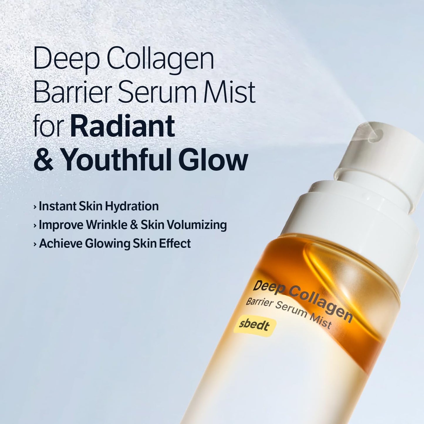 SUNGBOON EDITOR Deep Collagen Barrier Serum Mist | Real Collagen, Multi Peptides, Hydration, Wrinkle Care for Dry Skin, Wrinkles, Korean Moisturizer, Korean Skin Care, Glass Skin Mist