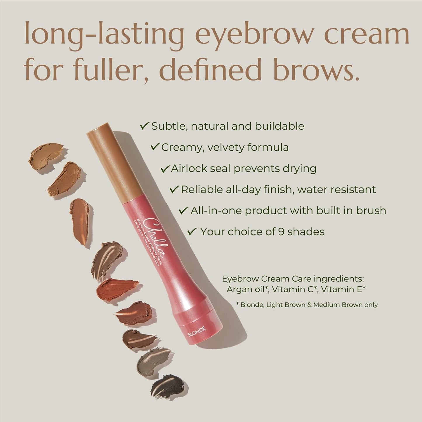 Chella Eyebrow Cream, Graceful Grey - Vegan, Cruelty Free, Paraben Free, Gluten Free Eyebrow Pomade Makeup - Long Wearing, Velvet Consistency, Water Resistant