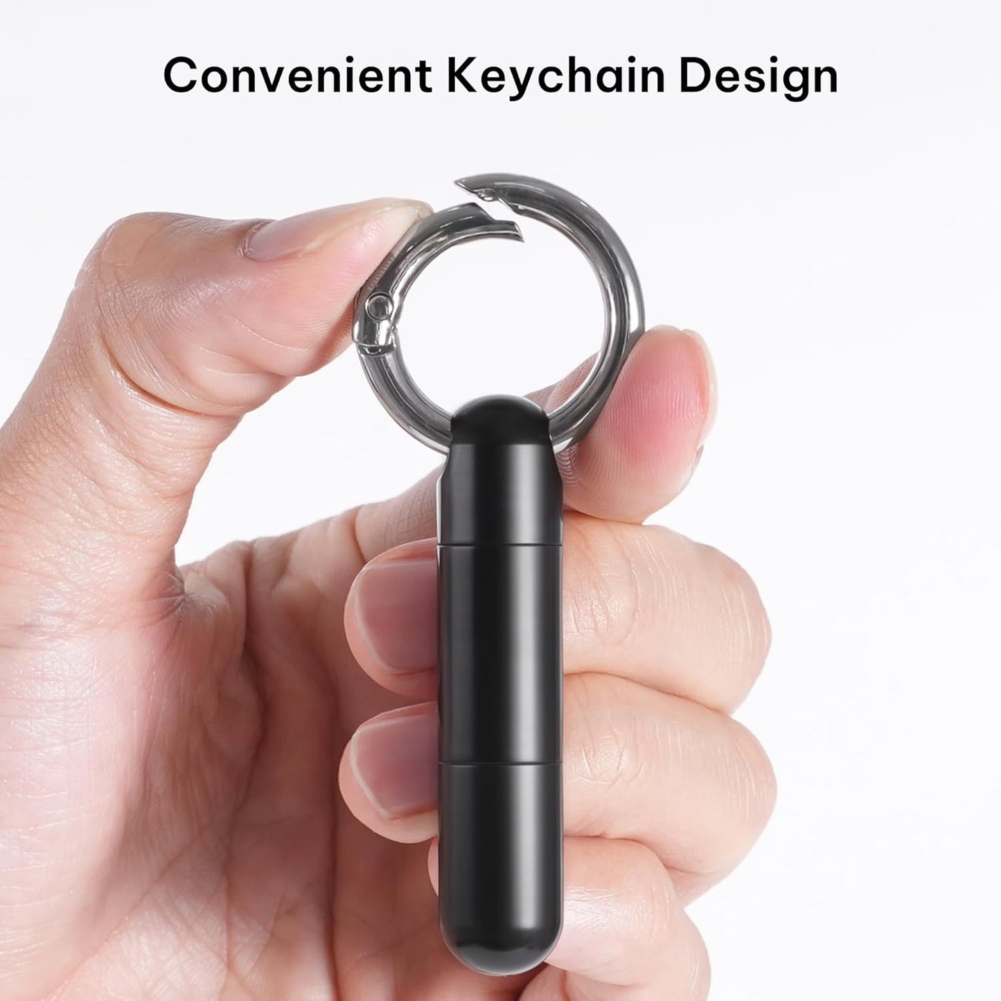 Titanium Keychain Pill Holder,Mini Pill Case Keychain,Waterproof Pocket Pill Case,Small Pill Container for Travel Purse(2 Compartment)