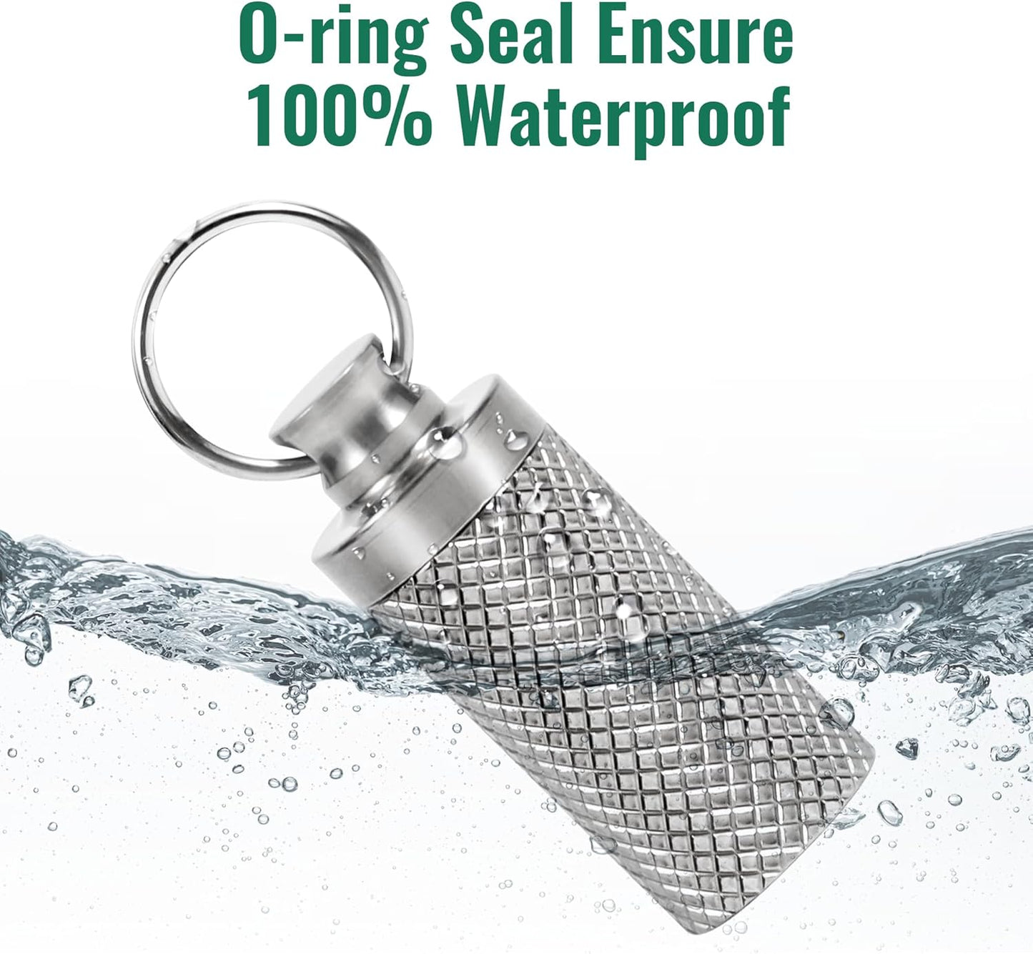 Titanium Keychain Pill Holder Container,Waterproof Portable Pill Box Case for Purse or Pocket, Pill Fob Medicine Organizer for Outdoor Travel Camping（1pc）