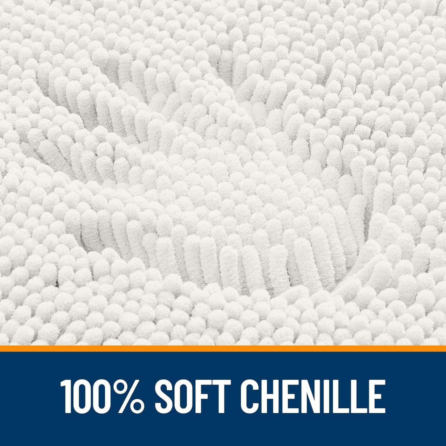 OLANLY Bathroom Rugs 70x46, Extra Soft Absorbent Chenille Bath Rugs, Rubber Backing Quick Dry, Machine Washable Bath Mats for Bathroom Floor, Tub and Shower, Home Decor Accessories, Ivory